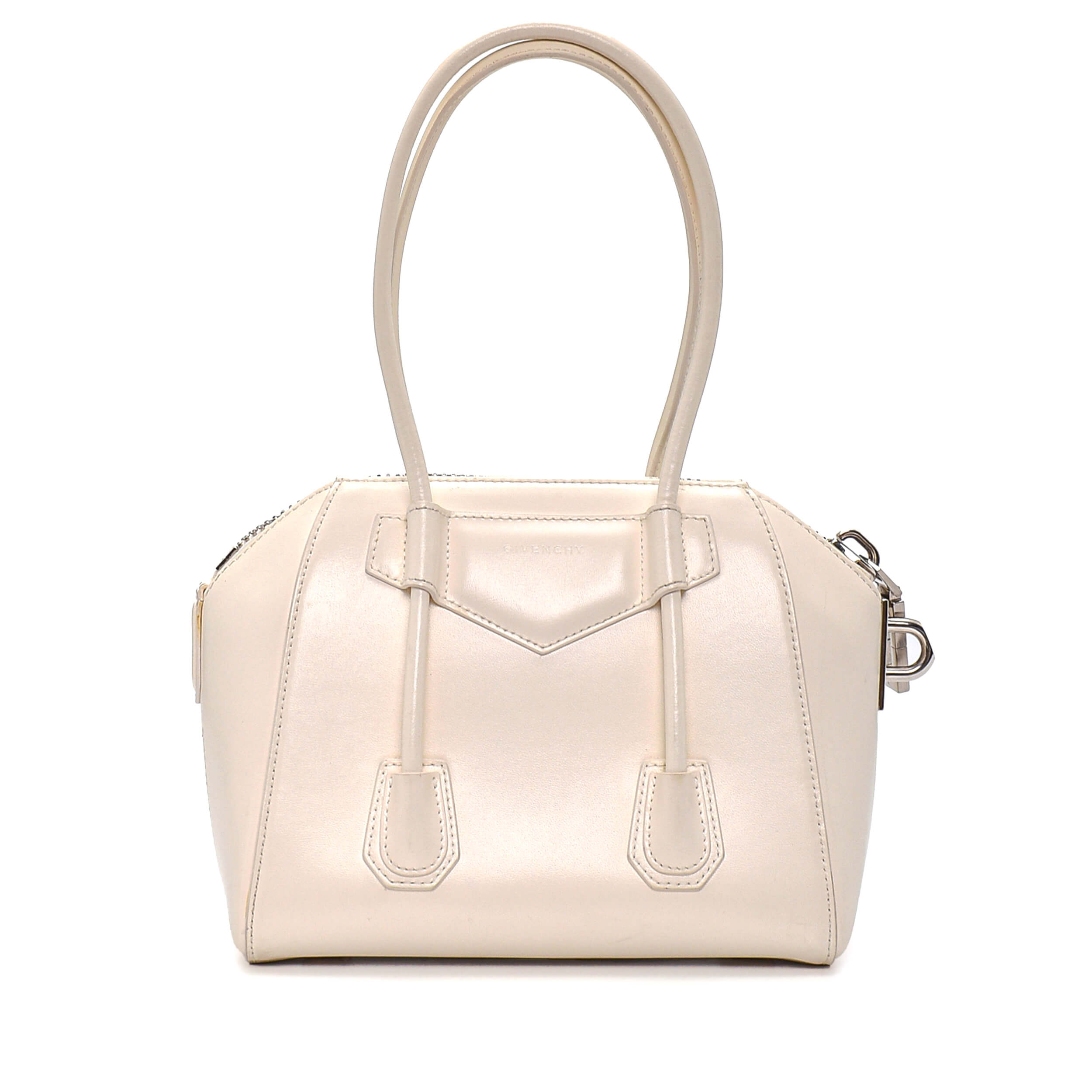 Givenchy - White Smooth Leather Nano Antigona Bag